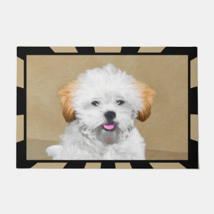 Lhasa Apso Puppy Painting - Niedliche Original Dog Fußmatte