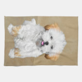 Lhasa Apso Puppy Painting - Niedliche Original Dog Geschirrtuch (Horizontal)