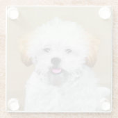 Lhasa Apso Puppy Painting - Niedliche Original Dog Glasuntersetzer (Rückseite)