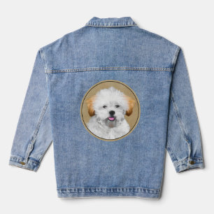 Lhasa Apso Puppy Painting - Niedliche Original Dog Jeansjacke