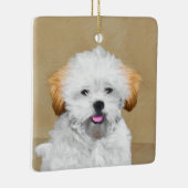 Lhasa Apso Puppy Painting - Niedliche Original Dog Keramikornament (Rechts)