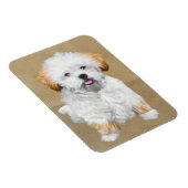 Lhasa Apso Puppy Painting - Niedliche Original Dog Magnet (Rechte Seite)