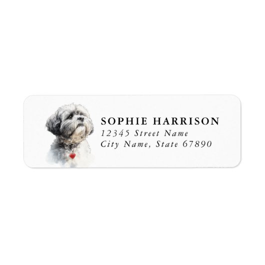 Lhasa Apso Rücksendeadressetiketten (Vorne)