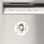 Lhasa Apso Santa Paws Magnet (In Situ (Geschirrspüler))