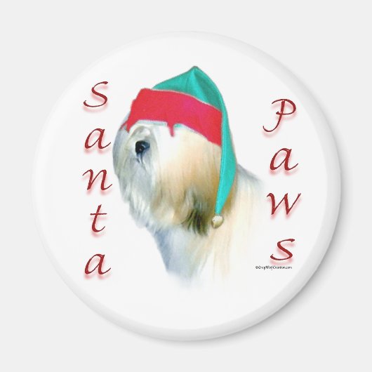 Lhasa Apso Santa Paws Magnet (Vorne)