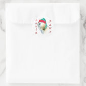 Lhasa Apso Santa Paws Runder Aufkleber (Tasche)