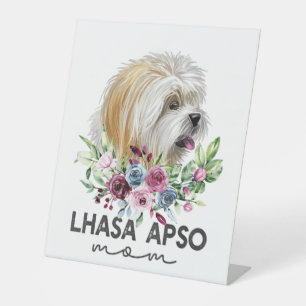 Lhasa Apso Shirt gibt Dog Mama Sockelschild