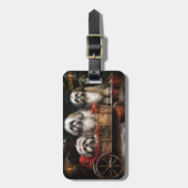 Lhasa Apso Snowy Sleigh Weihnachtsdekor Gepäckanhänger (Vorderseite vertikal)