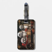 Lhasa Apso Snowy Sleigh Weihnachtsdekor Gepäckanhänger (Rückseite vertikal)