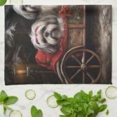 Lhasa Apso Snowy Sleigh Weihnachtsdekor Geschirrtuch (Gefaltet)