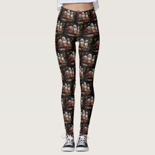 Lhasa Apso Snowy Sleigh Weihnachtsdekor Leggings