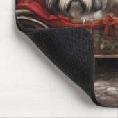 Lhasa Apso Snowy Sleigh Weihnachtsdekor Mousepad (Ecke)
