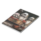 Lhasa Apso Snowy Sleigh Weihnachtsdekor Notizblock (Rotiert)