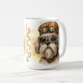 Lhasa Apso Steampunk-Hund Kaffeetasse (VorderseiteRechts)
