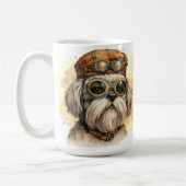 Lhasa Apso Steampunk-Hund Kaffeetasse (Links)