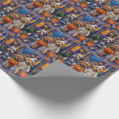 Lhasa Apso Trick-or-Treating in Halloween-Kostümen Geschenkpapier (Ecke)