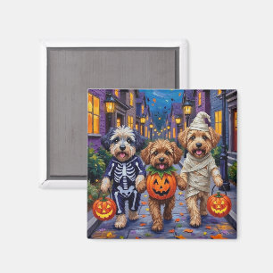 Lhasa Apso Trick-or-Treating in Halloween-Kostümen Magnet