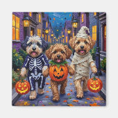 Lhasa Apso Trick-or-Treating in Halloween-Kostümen Magnet (Vorne)