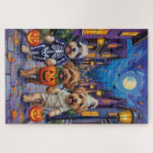 Lhasa Apso Trick-or-Treating in Halloween-Kostümen Puzzle (Horizontal)