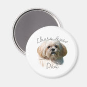Lhasa Apso Vater 2 Magnet (Vorderseite/Rückseite)