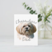 Lhasa Apso Vater 2 Postkarte (Stehend Vorderseite)