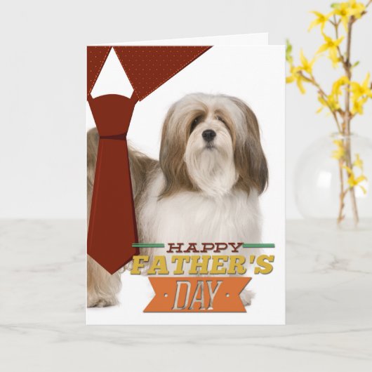 Lhasa Apso Vatertagskarte Karte (Gelbe Blume)