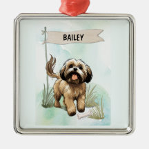 Lhasa Apso Wasserfarben Individueller Hund