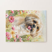 Lhasa Apso Wasserfarben-Puzzle Puzzle (Horizontal)