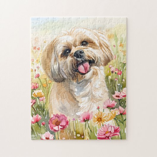 Lhasa Apso Wasserfarben-Puzzle Puzzle (Vertikal)