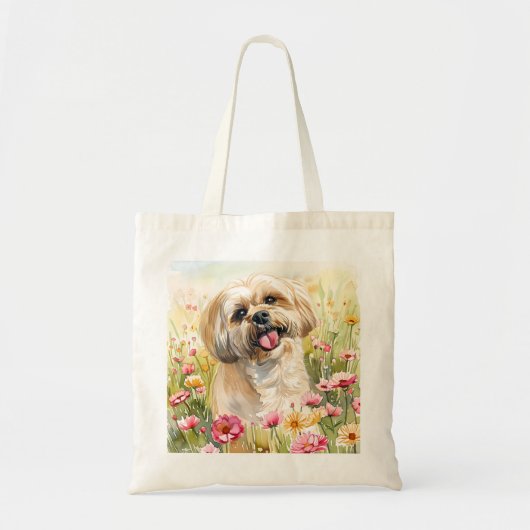 Lhasa Apso-Wasserfarben-Tasche Tragetasche (Vorne)