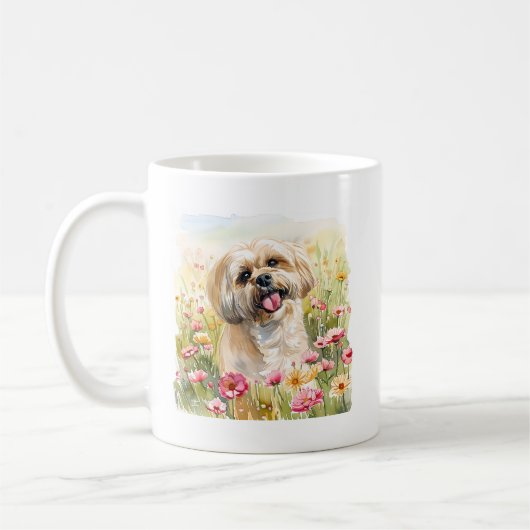 Lhasa Apso Wasserfarben-Tasse Kaffeetasse (Links)