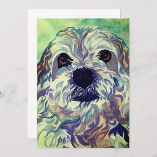 Lhasa Apso Watercolor Dankeskarte (Vorne/Hinten)