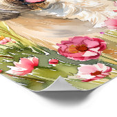 Lhasa Apso Watercolor Doster Wand Print Poster (Ecke)