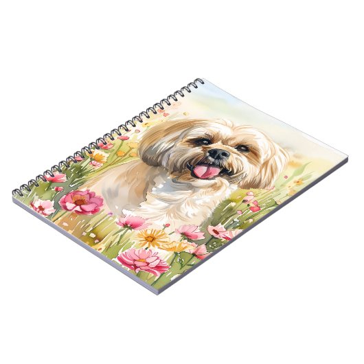 Lhasa Apso Watercolor Journal Notizblock (Linke Seite)