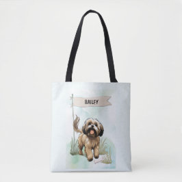 Lhasa Apso Watercolor Personalized Dog Tasche