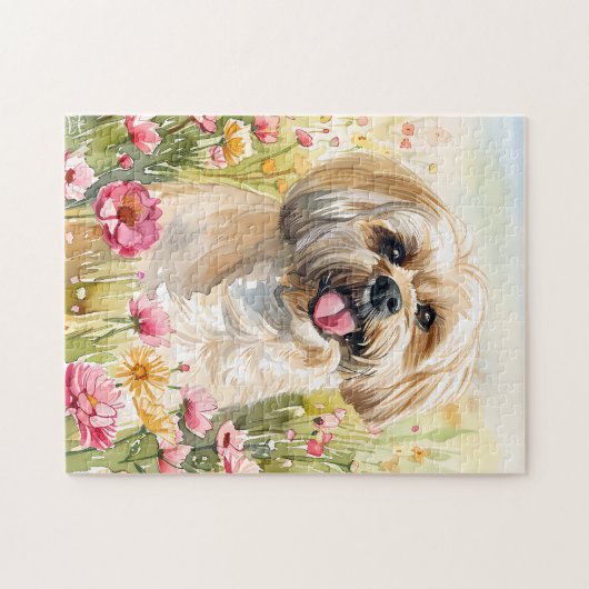 Lhasa Apso Watercolor Puzzle (Horizontal)
