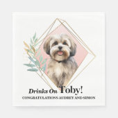 Lhasa Apso Weddine Napkins mit Foto von Hunden Serviette (Vorderseite)