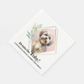 Lhasa Apso Weddine Napkins mit Foto von Hunden Serviette (Ecke)