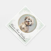 Lhasa Apso Weddine Napkins mit Foto von Hunden Serviette (Ecke)