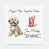 Lhasa Apso Wedding Signature Drink Napkins Serviette (Vorderseite)