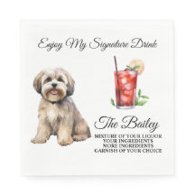 Lhasa Apso Wedding Signature Drink Napkins