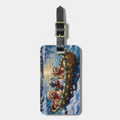 Lhasa Apso Weihnachtsboot Urlaub Gepäckanhänger (Vorderseite vertikal)