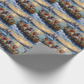 Lhasa Apso Weihnachtsboot Urlaub Geschenkpapier (Ecke)