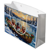 Lhasa Apso Weihnachtsboot Urlaub Große Geschenktüte (Rückseite Schrägansicht)