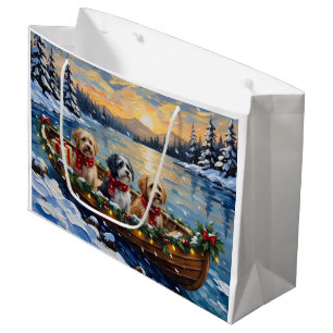 Lhasa Apso Weihnachtsboot Urlaub Große Geschenktüte