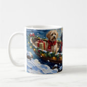 Lhasa Apso Weihnachtsboot Urlaub Kaffeetasse (Links)