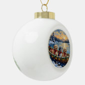 Lhasa Apso Weihnachtsboot Urlaub Keramik Kugel-Ornament (Links)