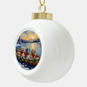 Lhasa Apso Weihnachtsboot Urlaub Keramik Kugel-Ornament (Rechts)