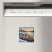 Lhasa Apso Weihnachtsboot Urlaub Magnet (In Situ (Geschirrspüler))