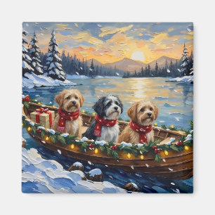Lhasa Apso Weihnachtsboot Urlaub Magnet